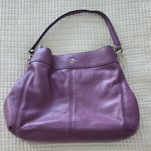 Coach Purple Leather Shoulder Bag